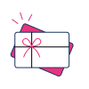 Illustration of two gift cards, perfect for retail or e-commerce—one white with a pink bow in front and a solid pink card partially visible behind it.
